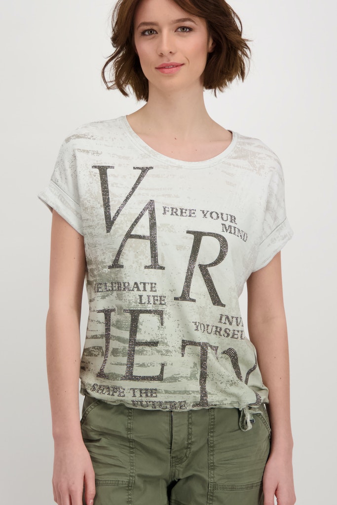 MONARI Jersey Allover-Print - Mode T-Shirt und Shop mit Bindeband Wendeln