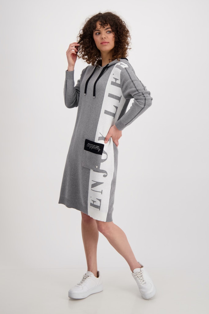 MONARI aufgesetzter Shop Midi Tasche und Kleid mit - Strick Mode Kapuze Wendeln