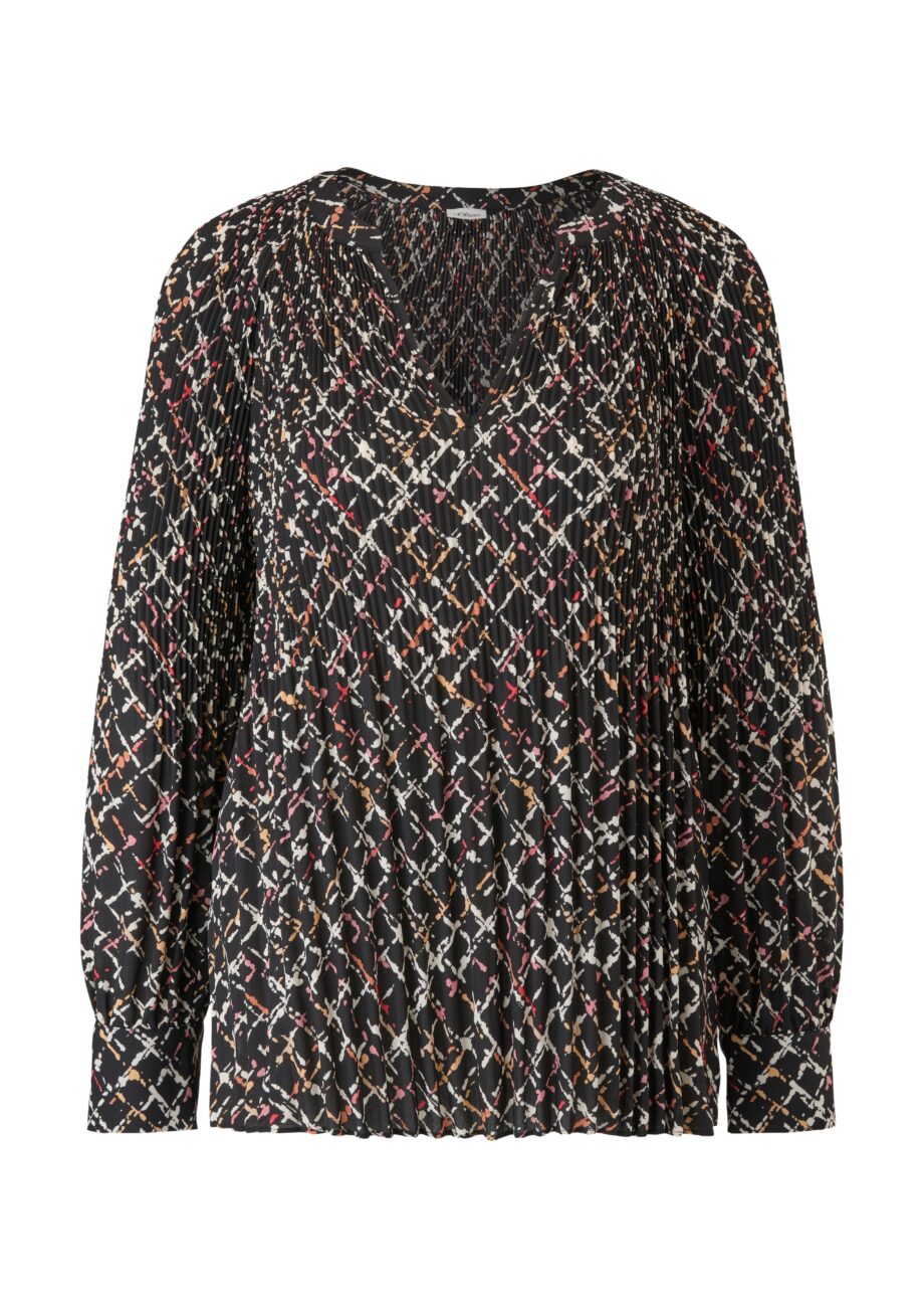 s.Oliver BLACK LABEL Plissee-Bluse mit Print