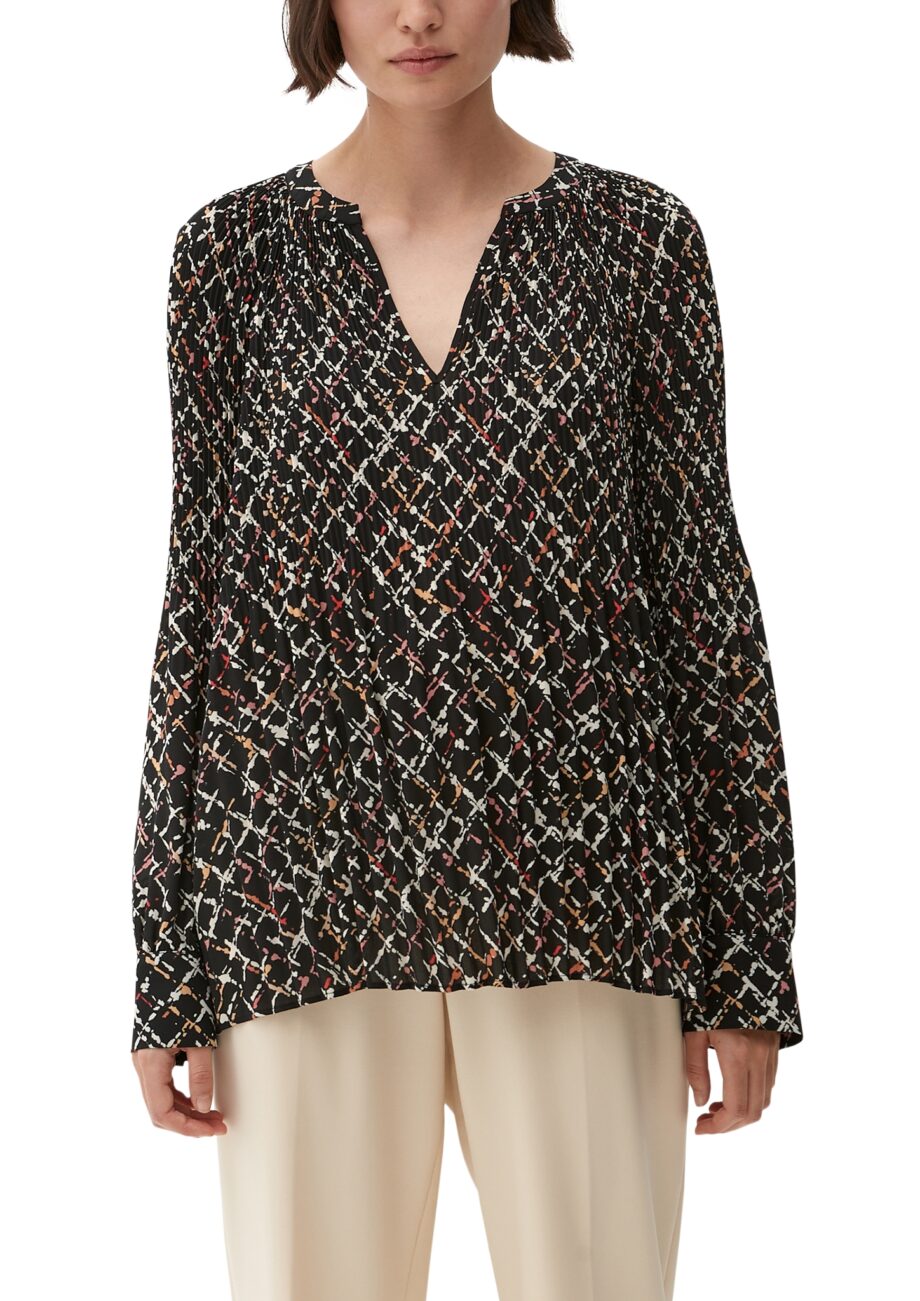 s.Oliver BLACK LABEL Plissee-Bluse mit Print