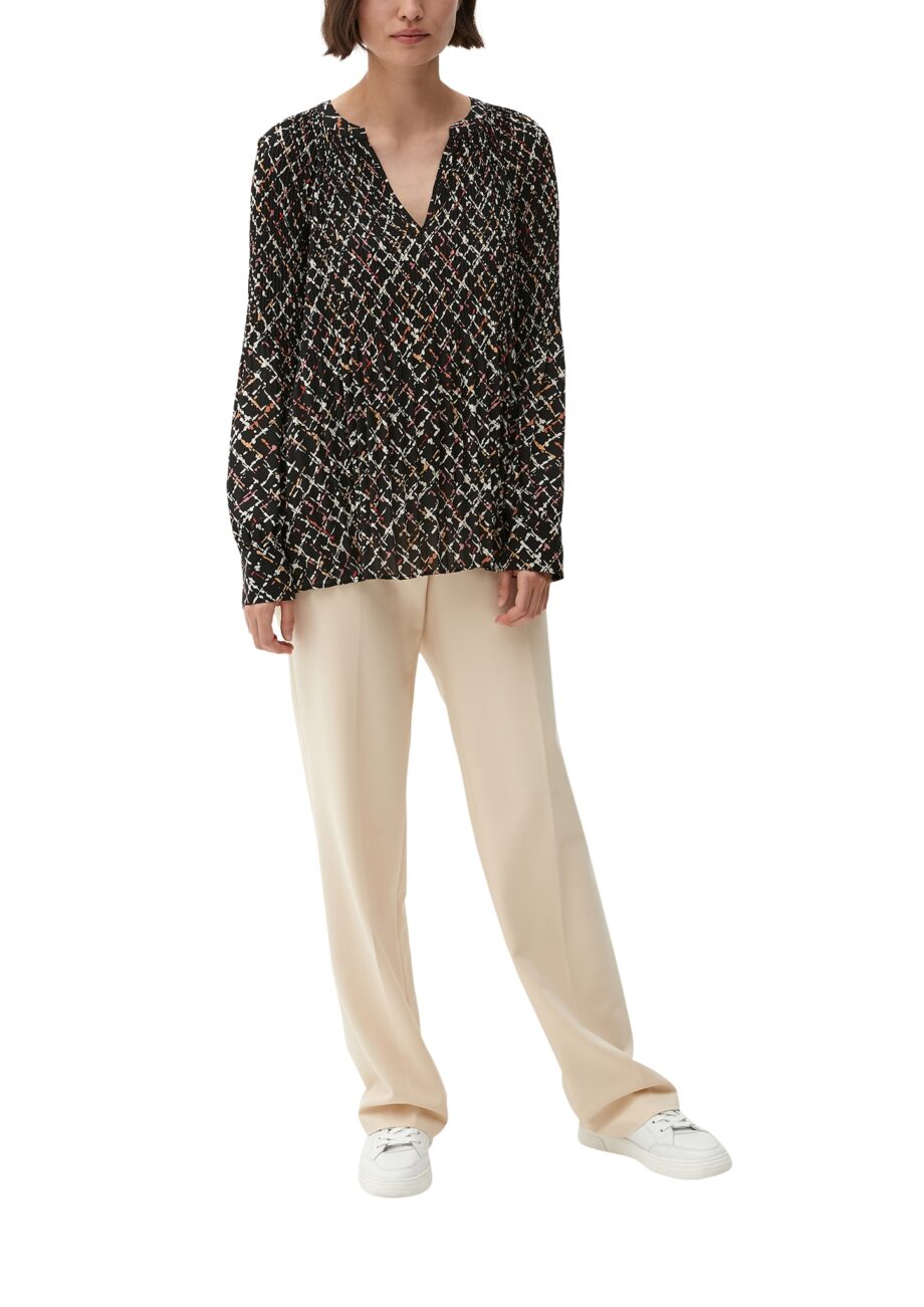 s.Oliver BLACK LABEL Plissee-Bluse mit Print