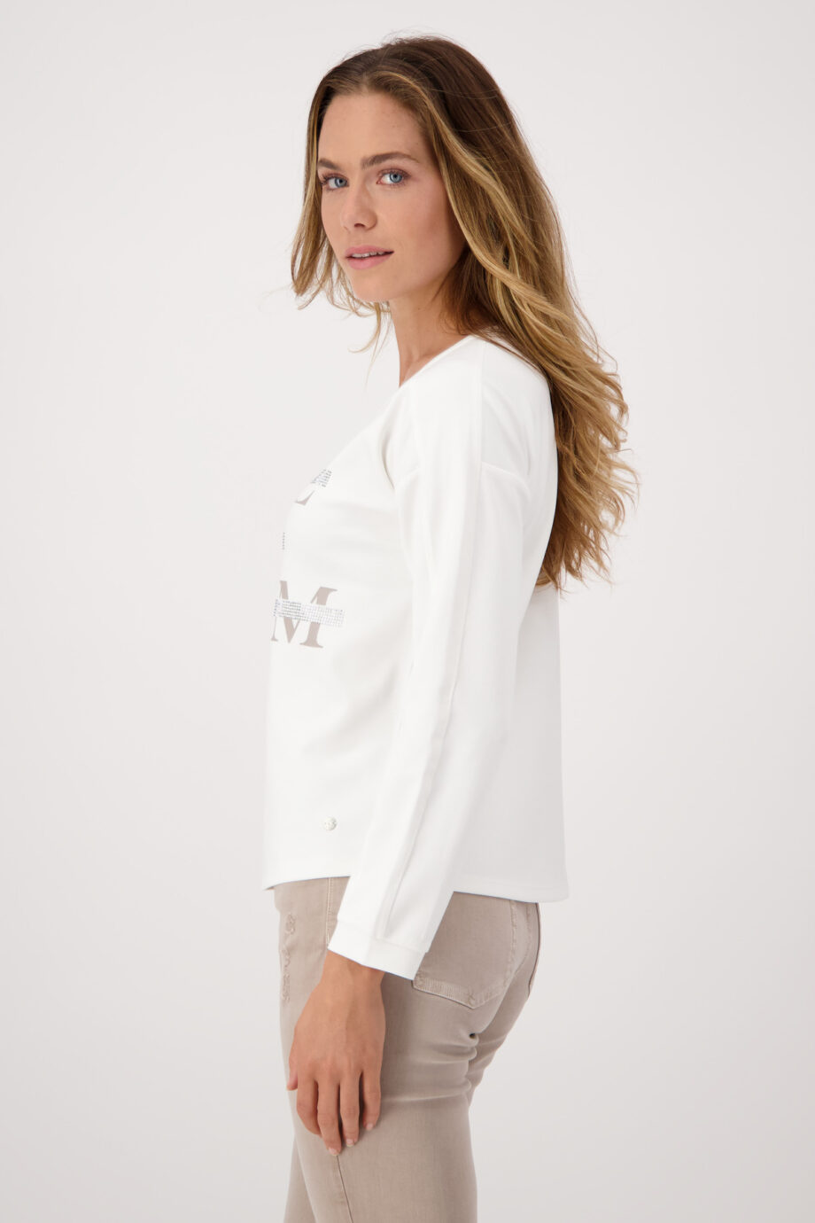 MONARI Jersey Shirt mit Rundhals und Strass