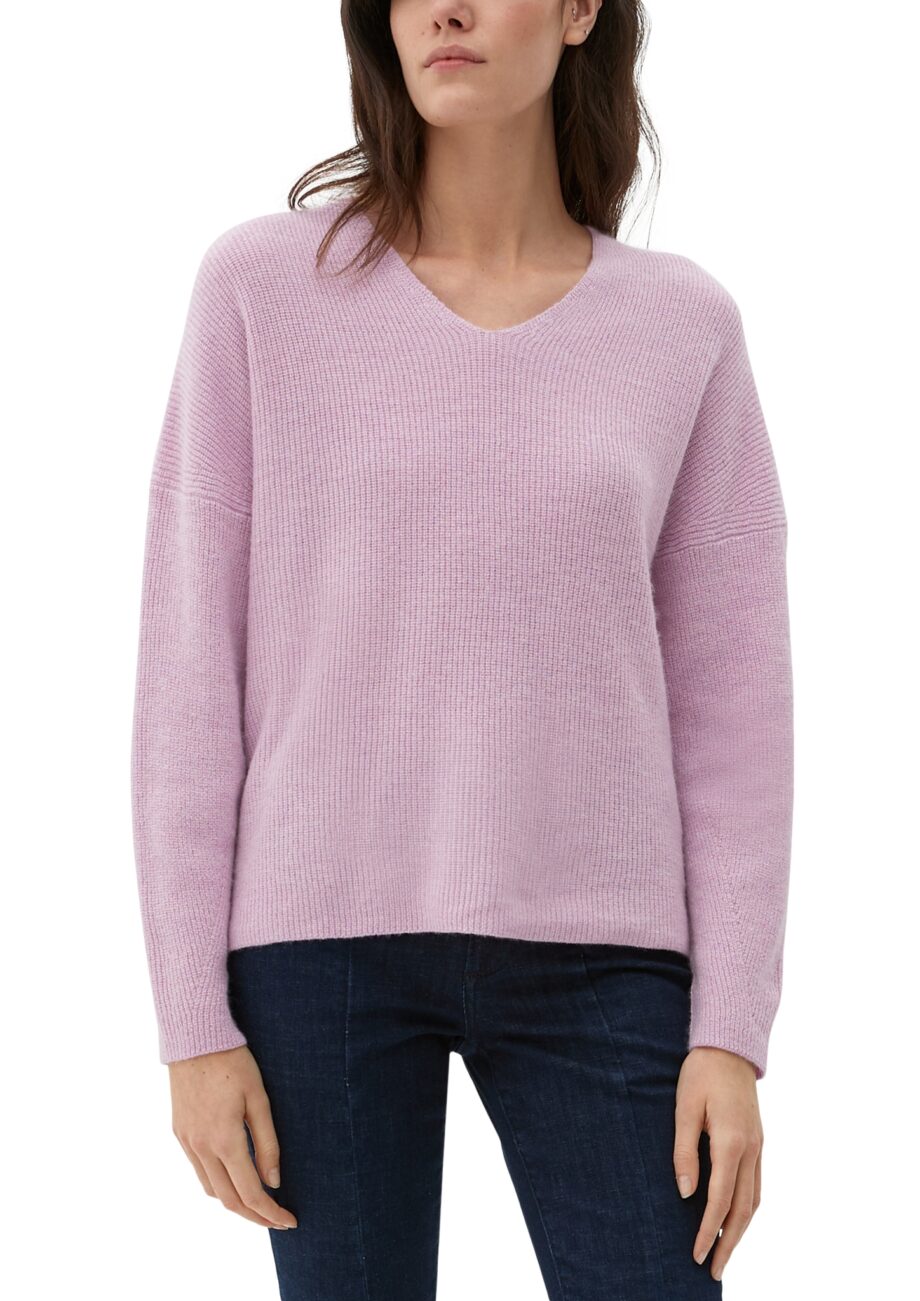 S. OLIVER Strickpullover mit V-Ausschnitt