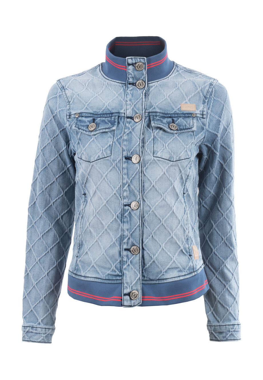 S'QUESTO Strukturierte Jeansjacke im Rautenmuster