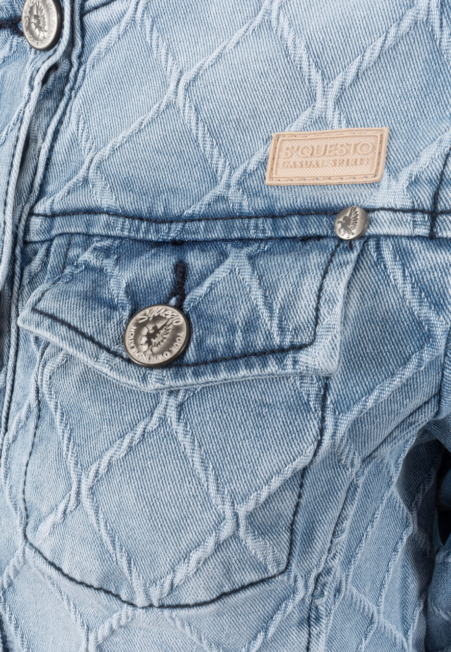 S'QUESTO Strukturierte Jeansjacke im Rautenmuster