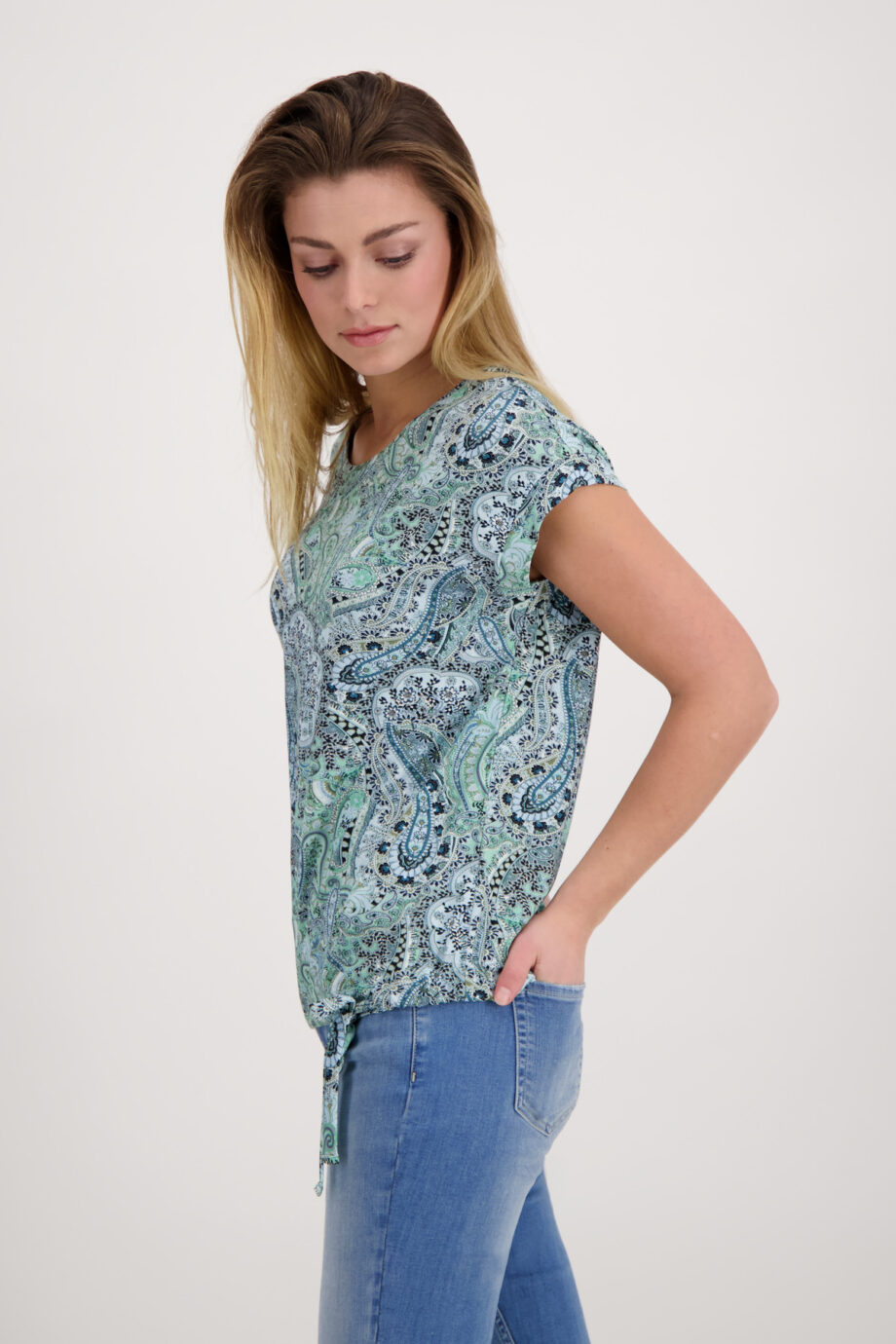 MONARI Paisley Muster T Shirt mit Tunnelzug