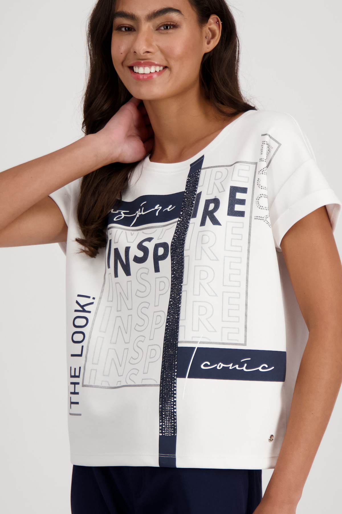 MONARI T-Shirt mit Schriftzug - Shop Wendeln Mode