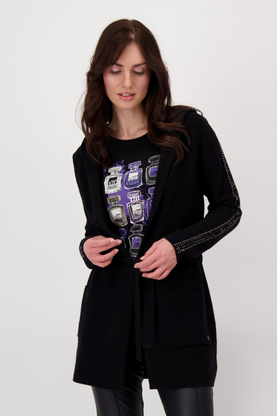 MONARI Strickjacke mit Taillenband