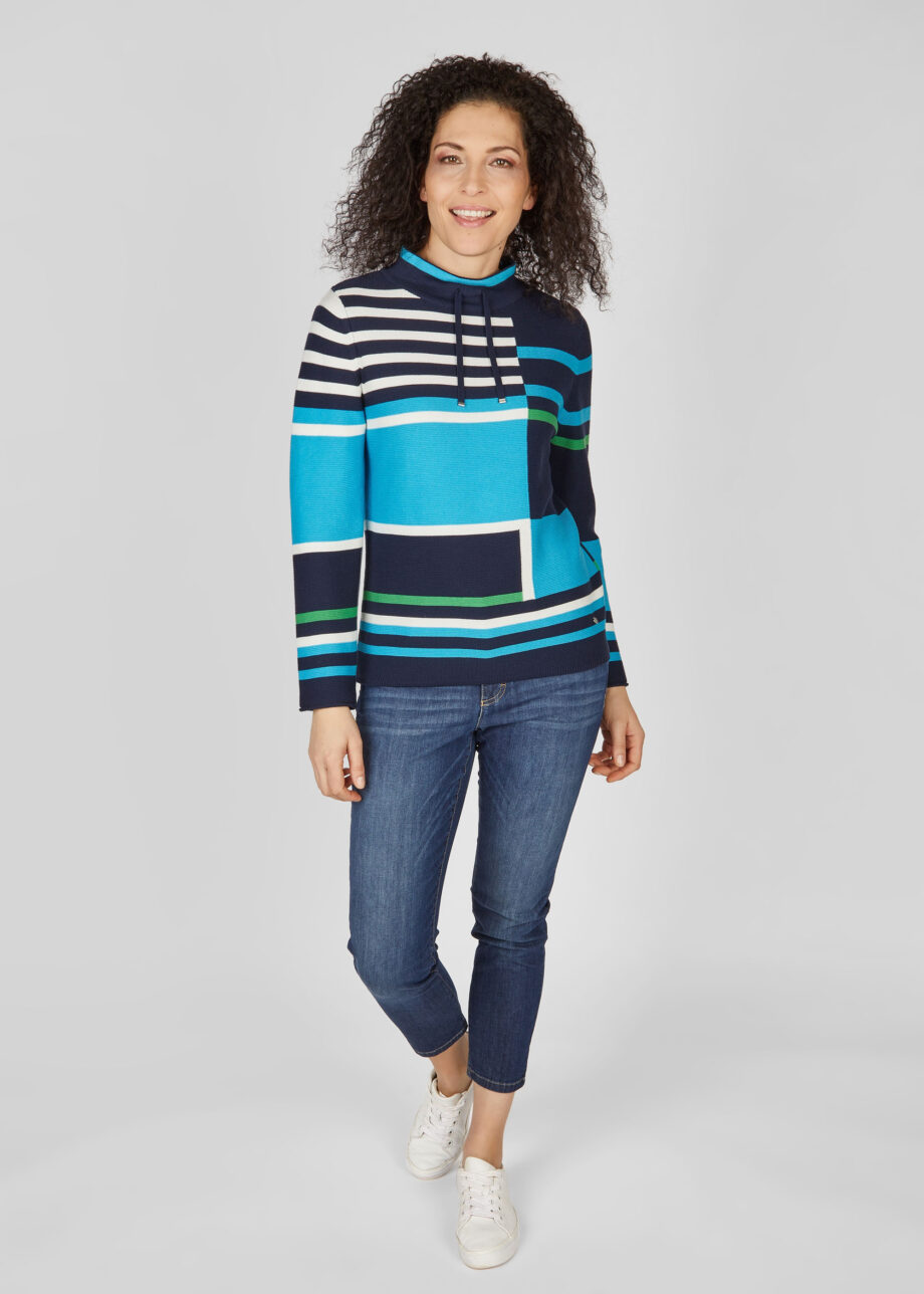 RABE Pullover Stehkragen Blue Romance