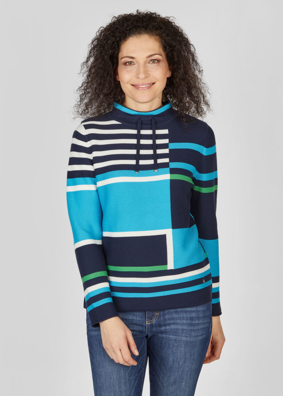 RABE Pullover Stehkragen Blue Romance