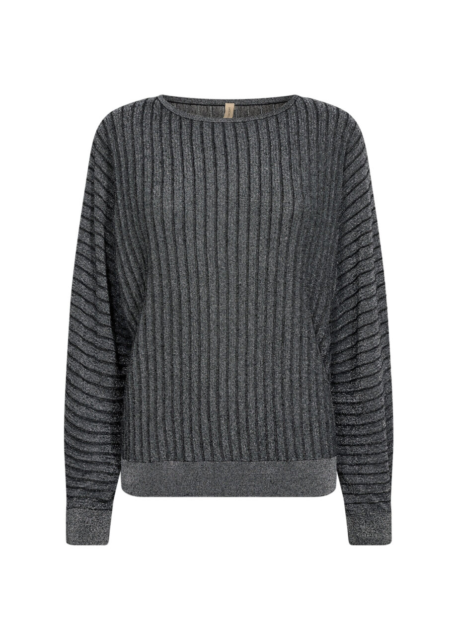 SOYACONCEPT Damen-Pullover in Ripp-Metallic Optik