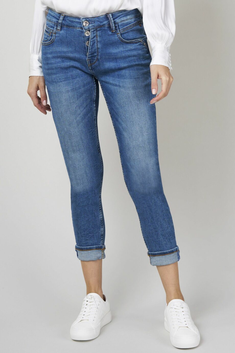 BLUE FIRE Damen Jeans Gigi slim tapered in Blau - stone