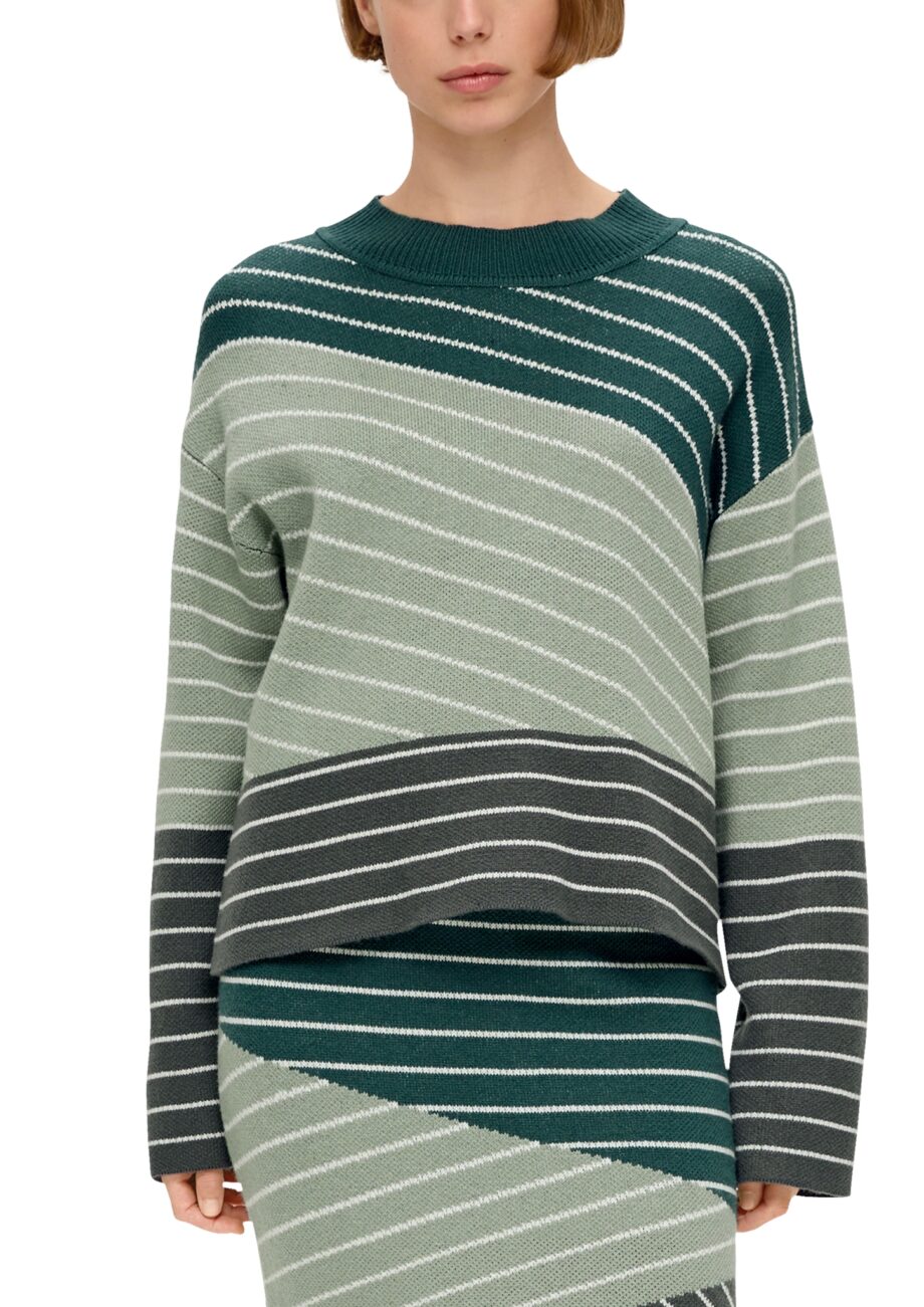 S. OLIVER Strickpullover gestreift