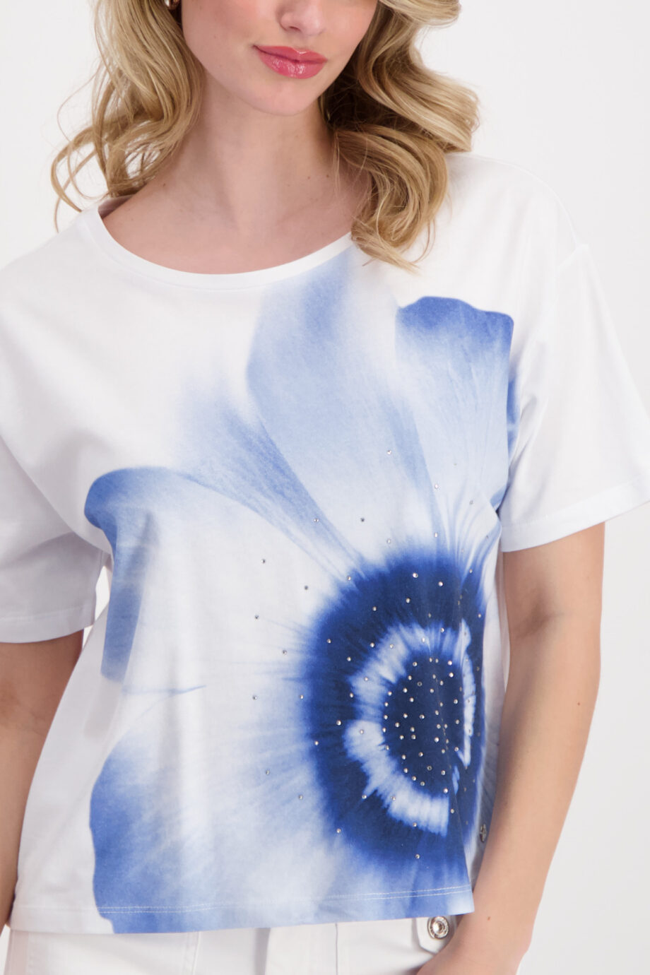 MONARI Damen T-Shirt mit Blumenprint in Weiß