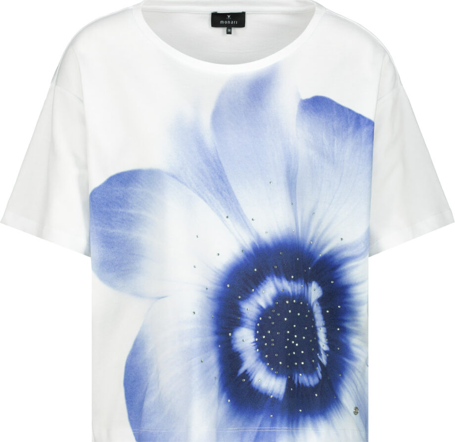 MONARI Damen T-Shirt mit Blumenprint in Weiß