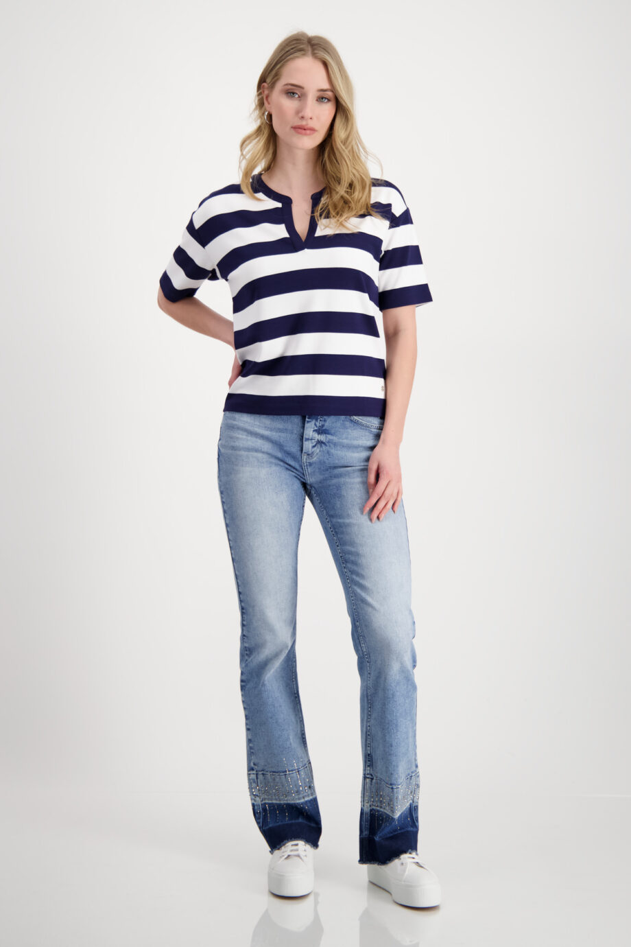 MONARI T-Shirt in Blau gestreift