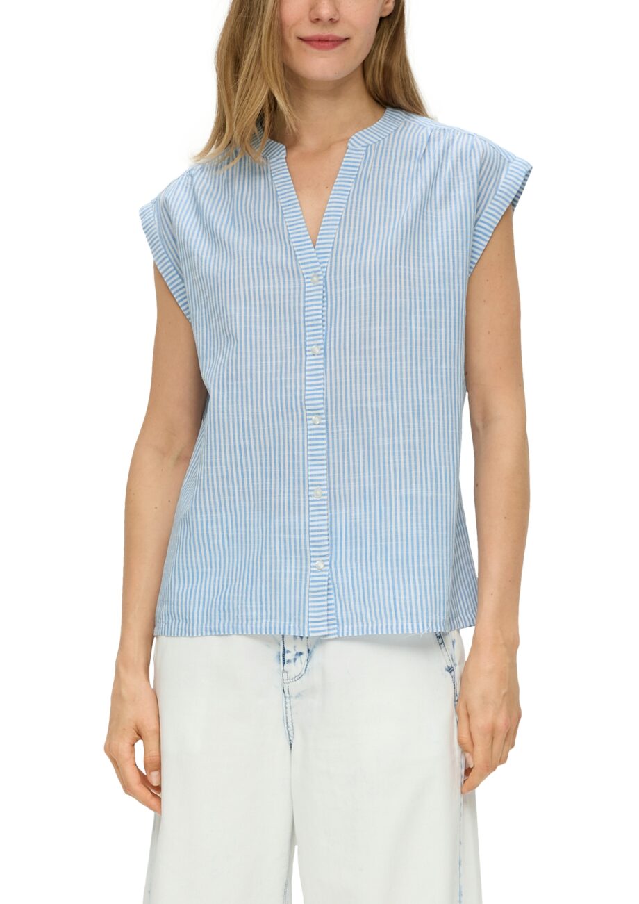 S. OLIVER Damen Bluse gestreift in Blau