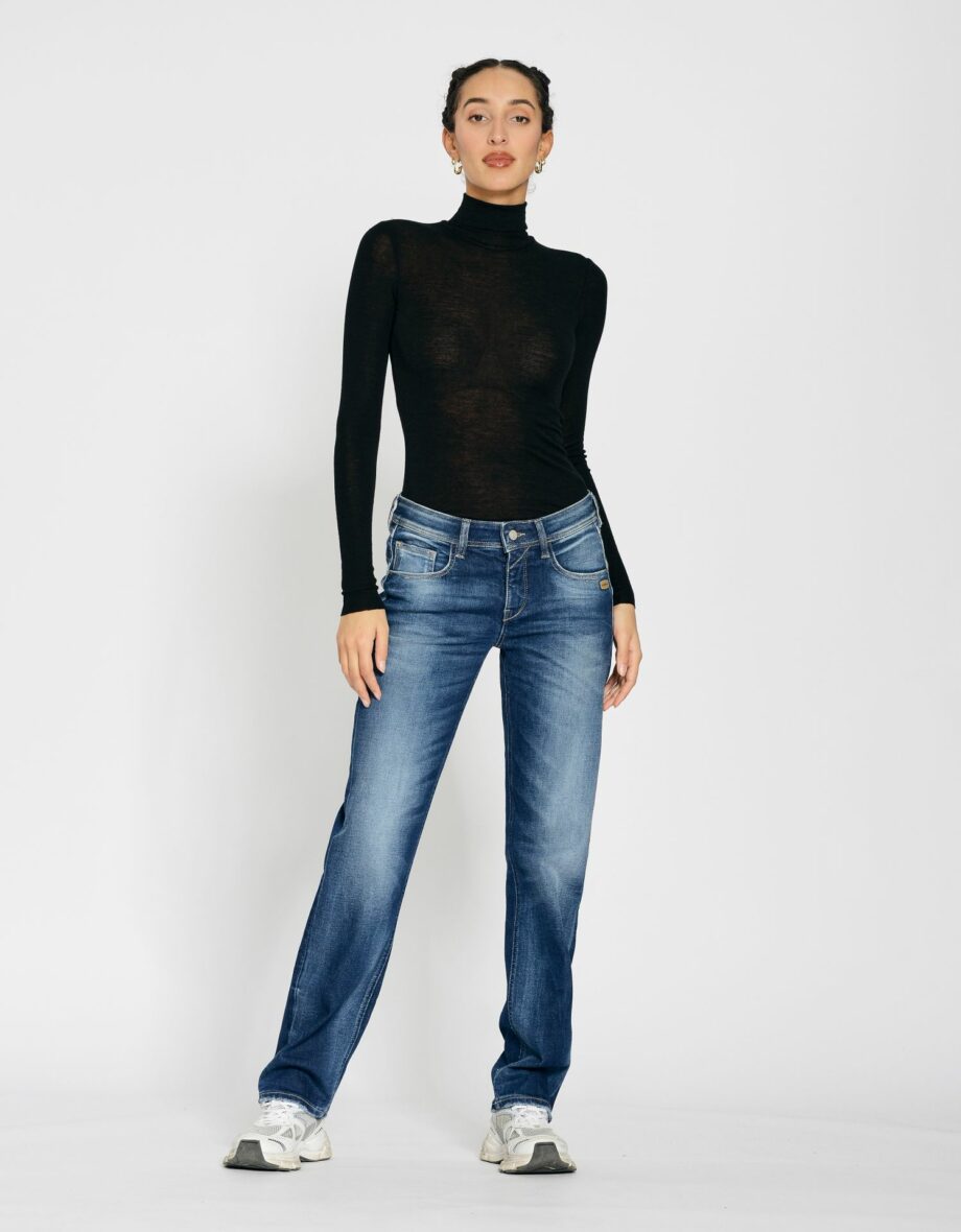 GANG Damenjeans Amelie Straight in Denim Passion