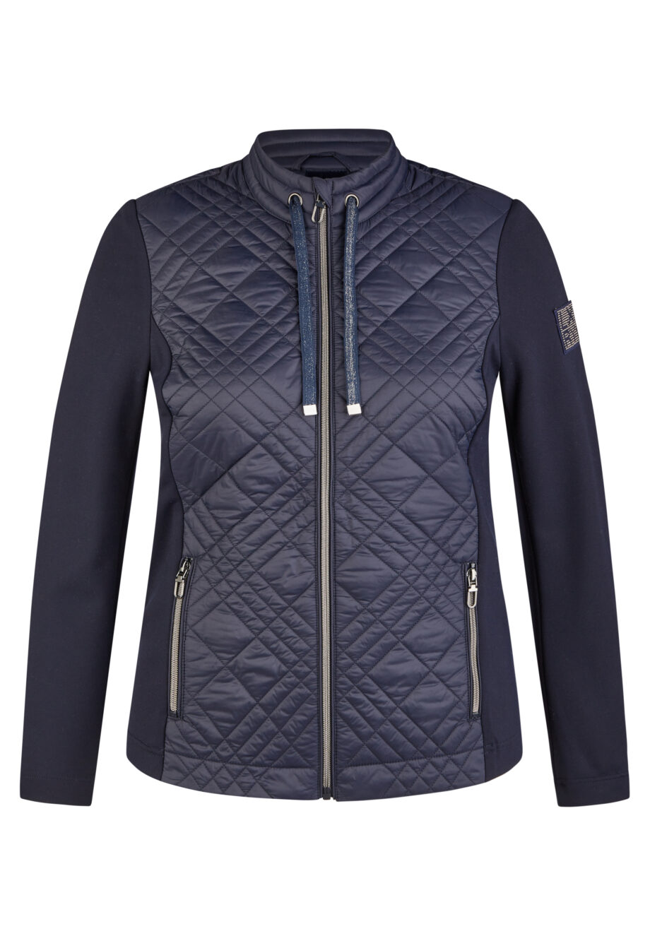 RABE Damen Materialmix Steppjacke in dunkelblau