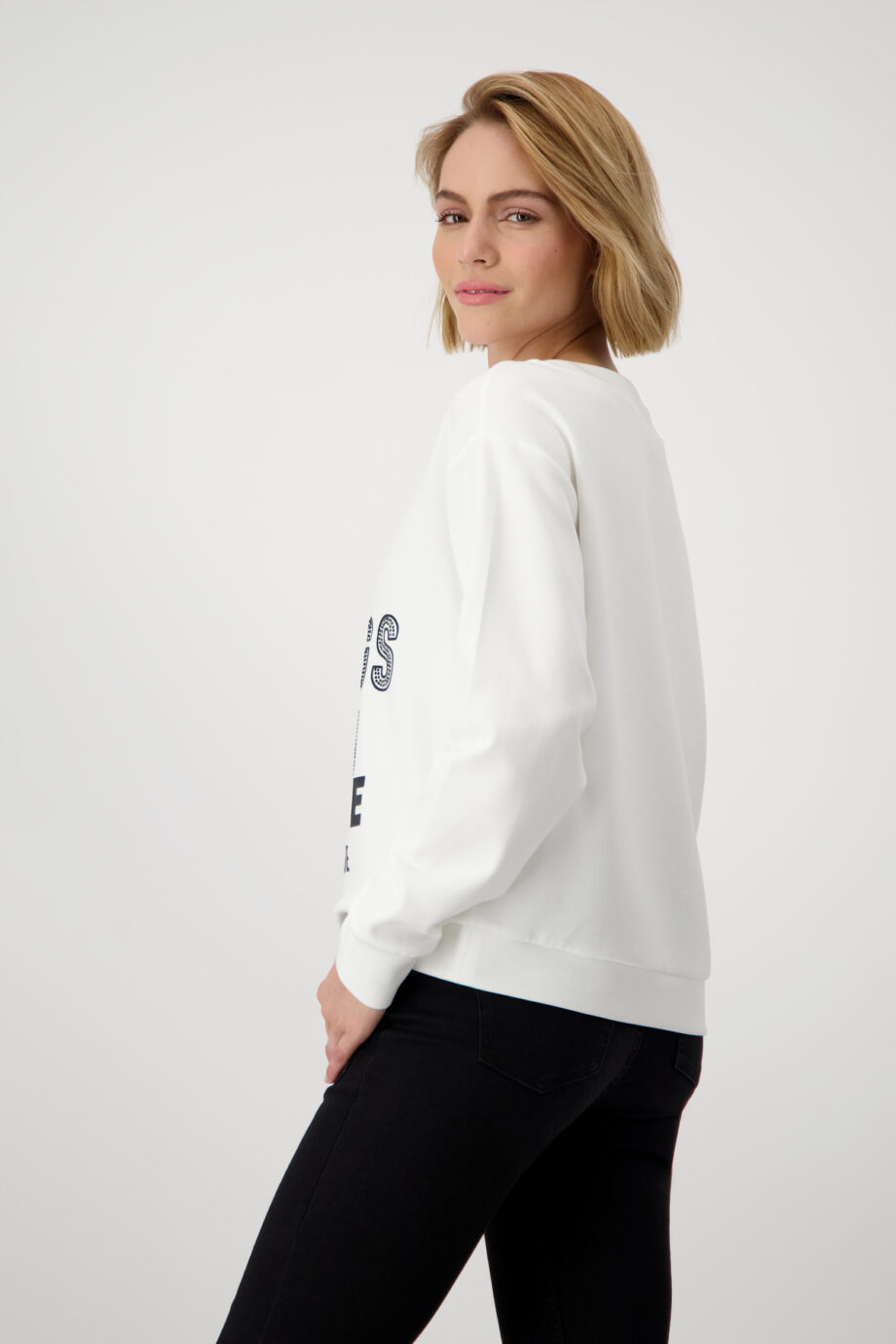 MONARI Damen-Sweatshirt mit Buchstaben-Print in off-white