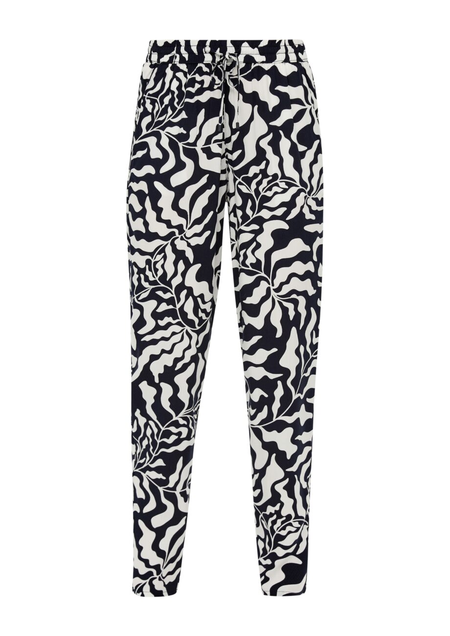 S. OLIVER Damen Hose mit Printmuster in Blau