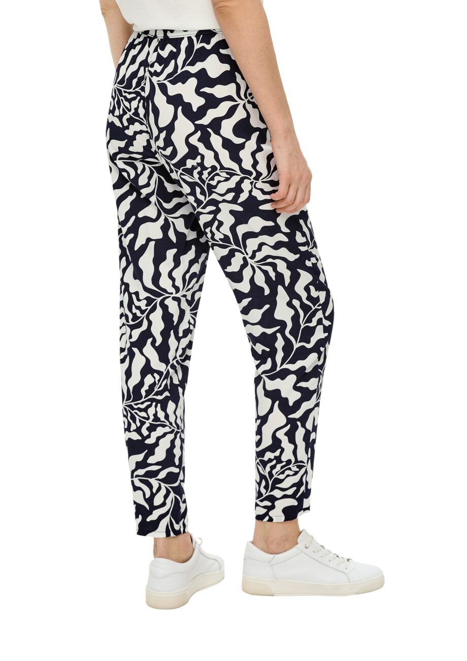 S. OLIVER Damen Hose mit Printmuster in Blau