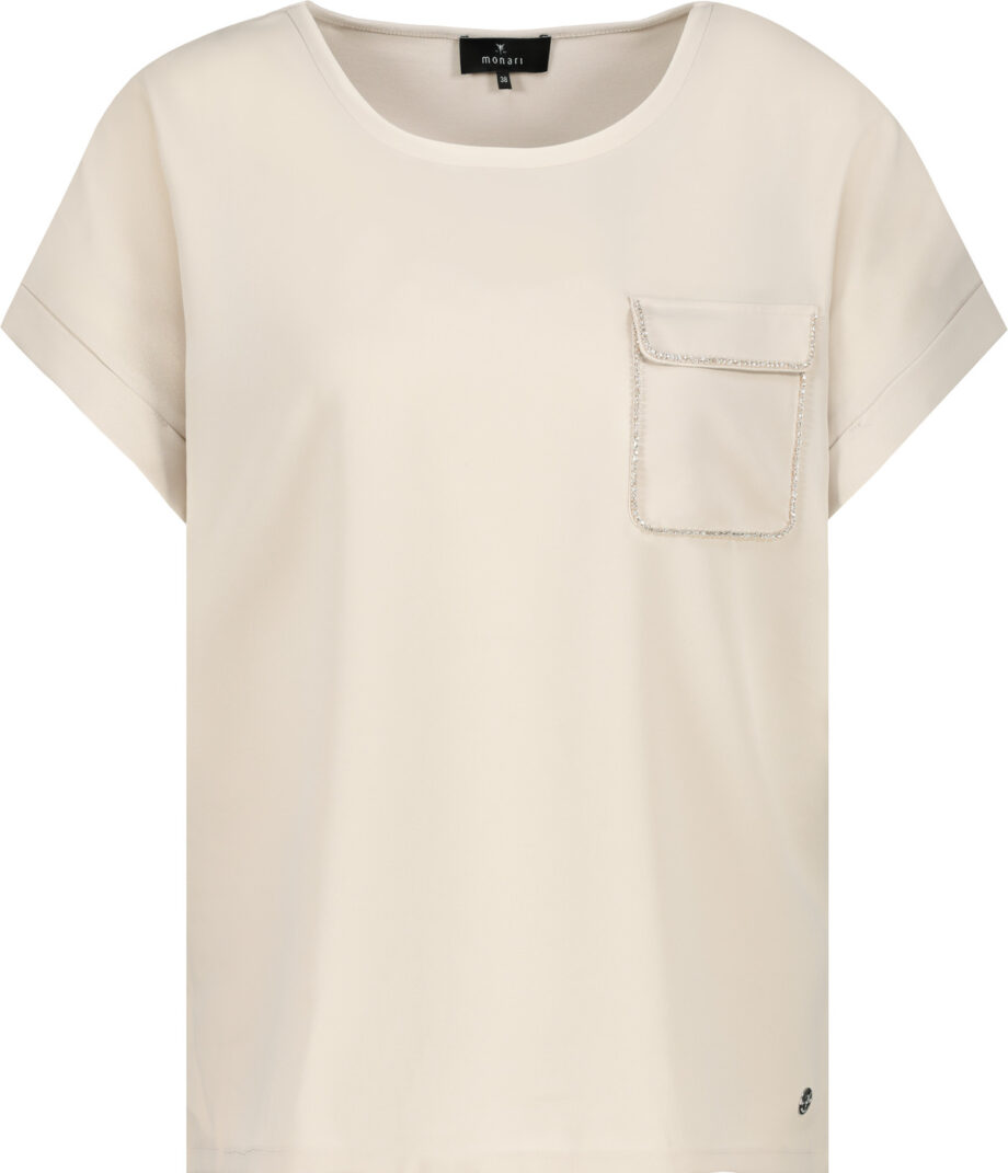 MONARI Damen Blusenshirt mit Schmucktasche in Beige - light sand