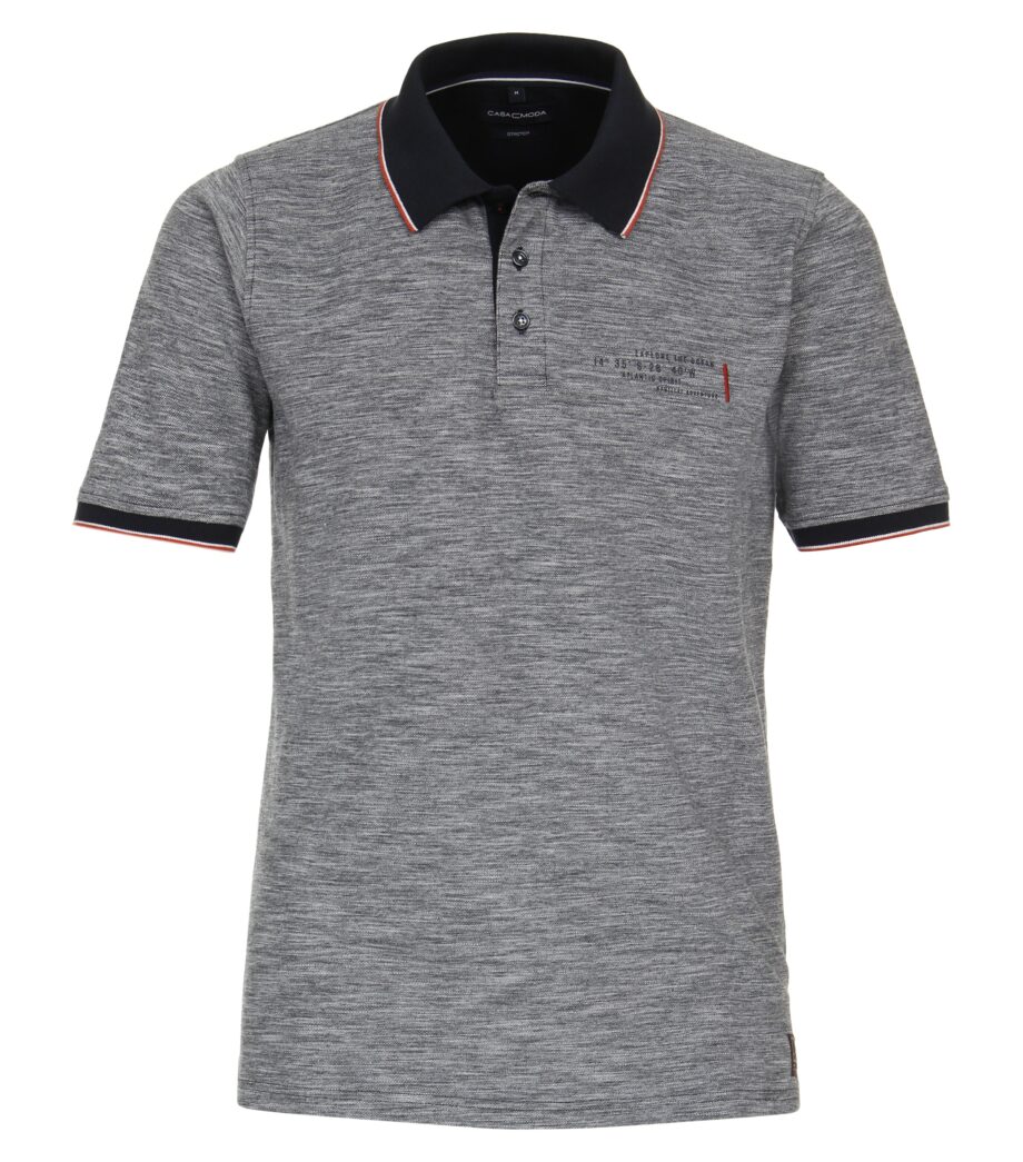 CASAMODA Polo-Shirt Melange mit kleinem Stitching