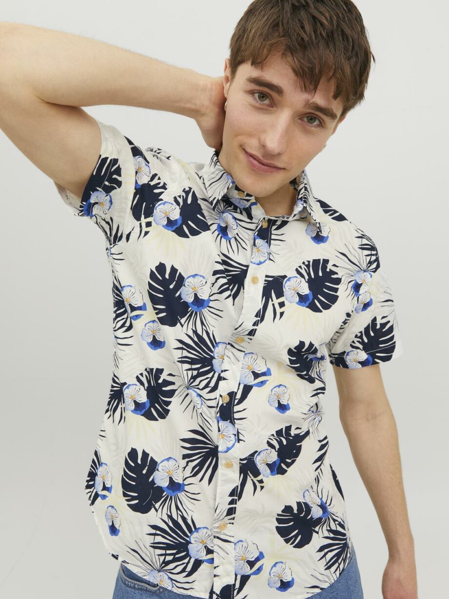 JACK&JONES Herren Sommerhemd mit Allover-Print