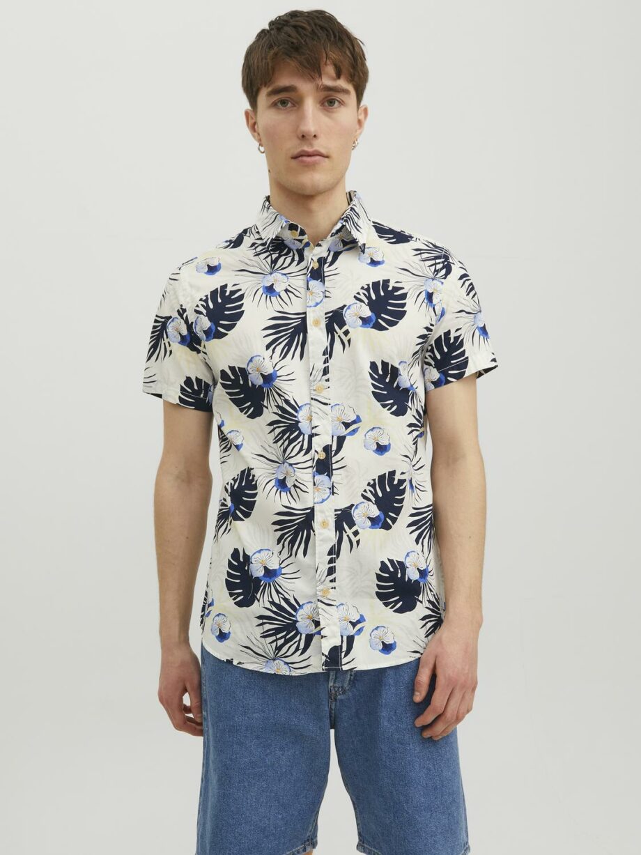 JACK&JONES Herren Sommerhemd mit Allover-Print