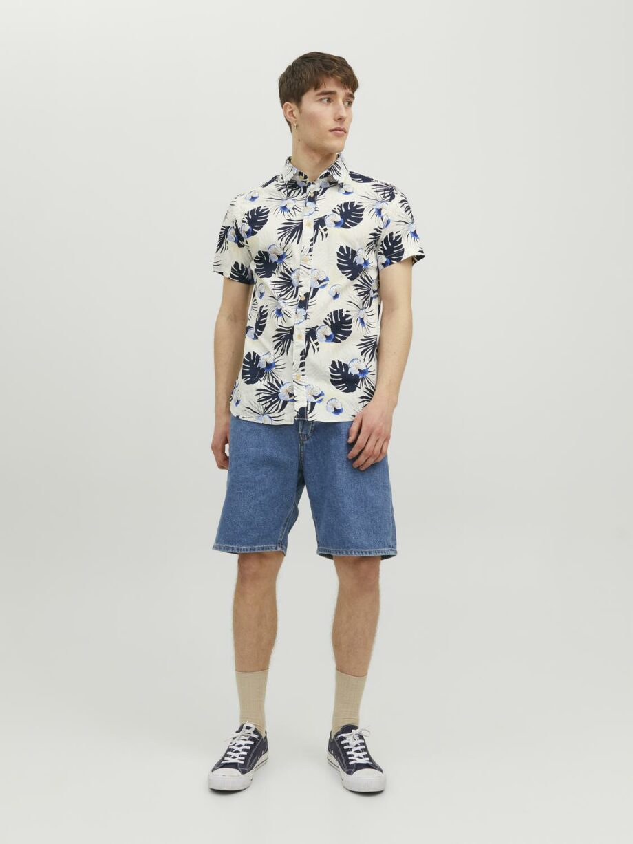 JACK&JONES Herren Sommerhemd mit Allover-Print