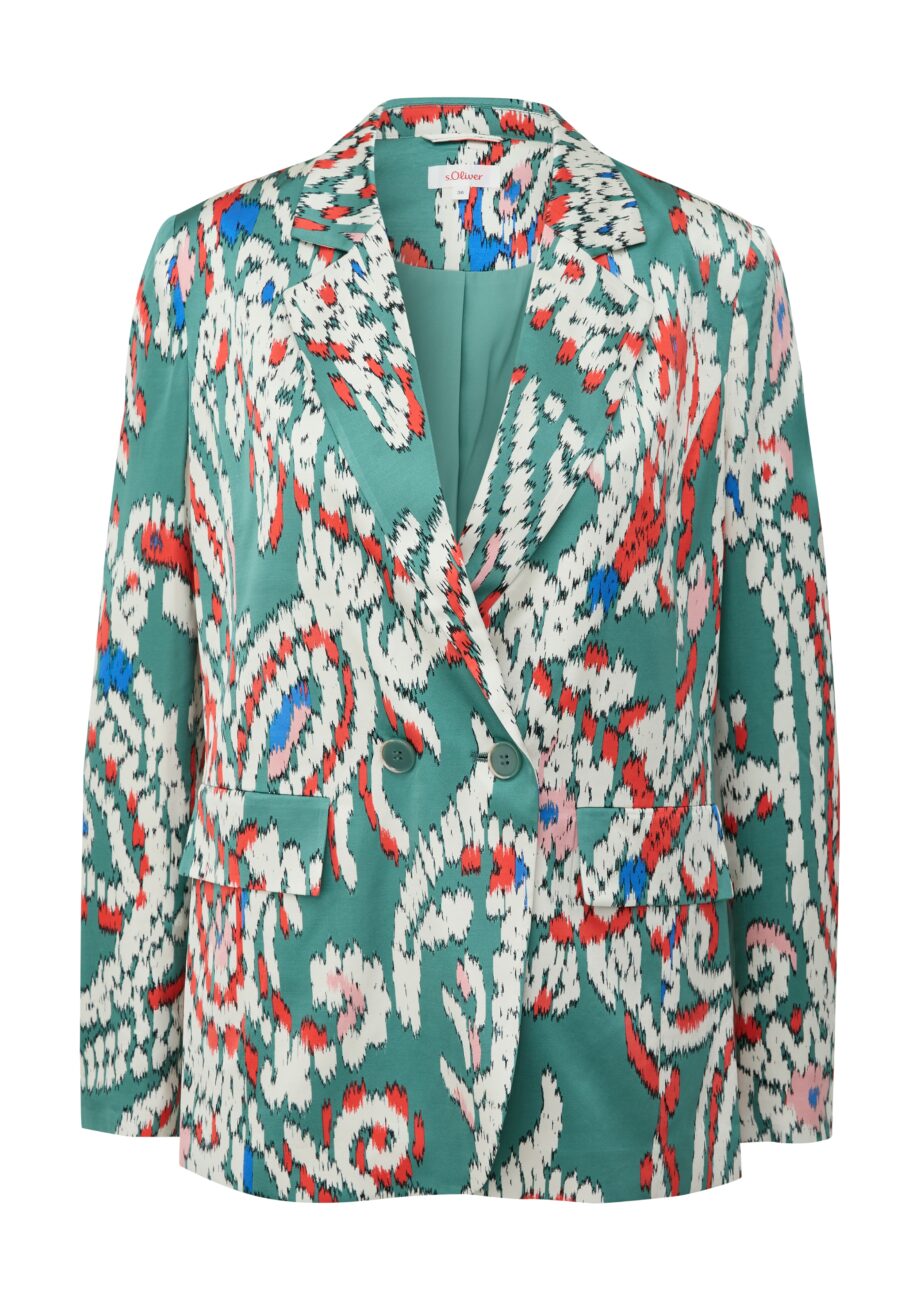 S. OLIVER Satin-Blazer mit Paisley-Druck