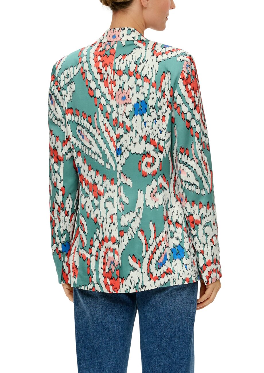 S. OLIVER Satin-Blazer mit Paisley-Druck