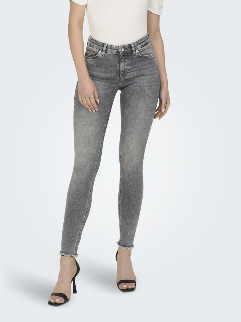 ONLY Damen Skinny Jeans Blush in Grau - grey denim