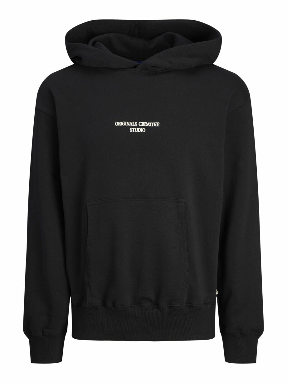 JACK&JONES Herren Hoodie mit Backprint NOTO - black or buttercream