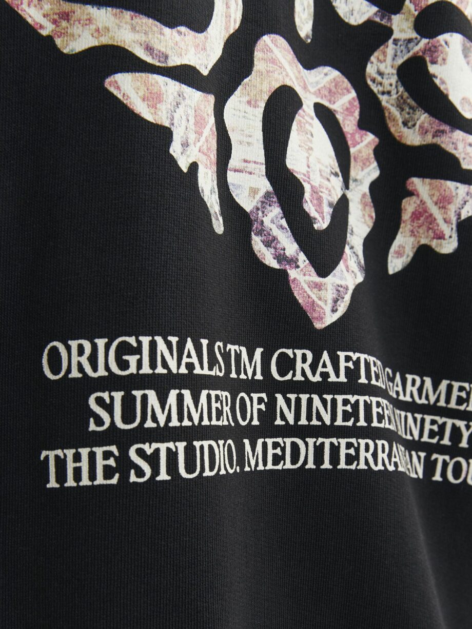 JACK&JONES Herren Hoodie mit Backprint NOTO - black or buttercream