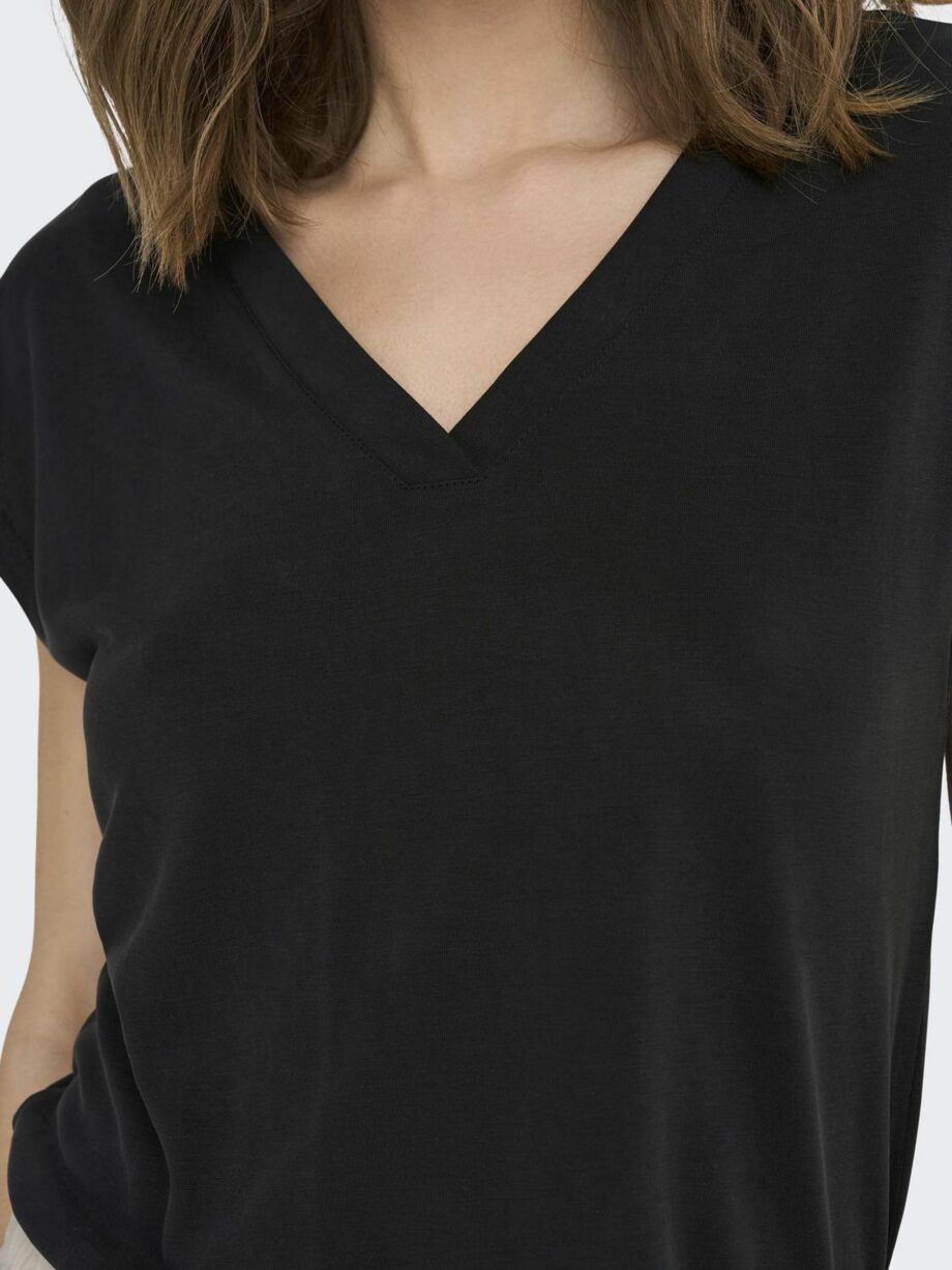 ONLY Damen T-Shirt mit V-Ausschnitt ONLFREE LIFE in Braun, Grün und Schwarz