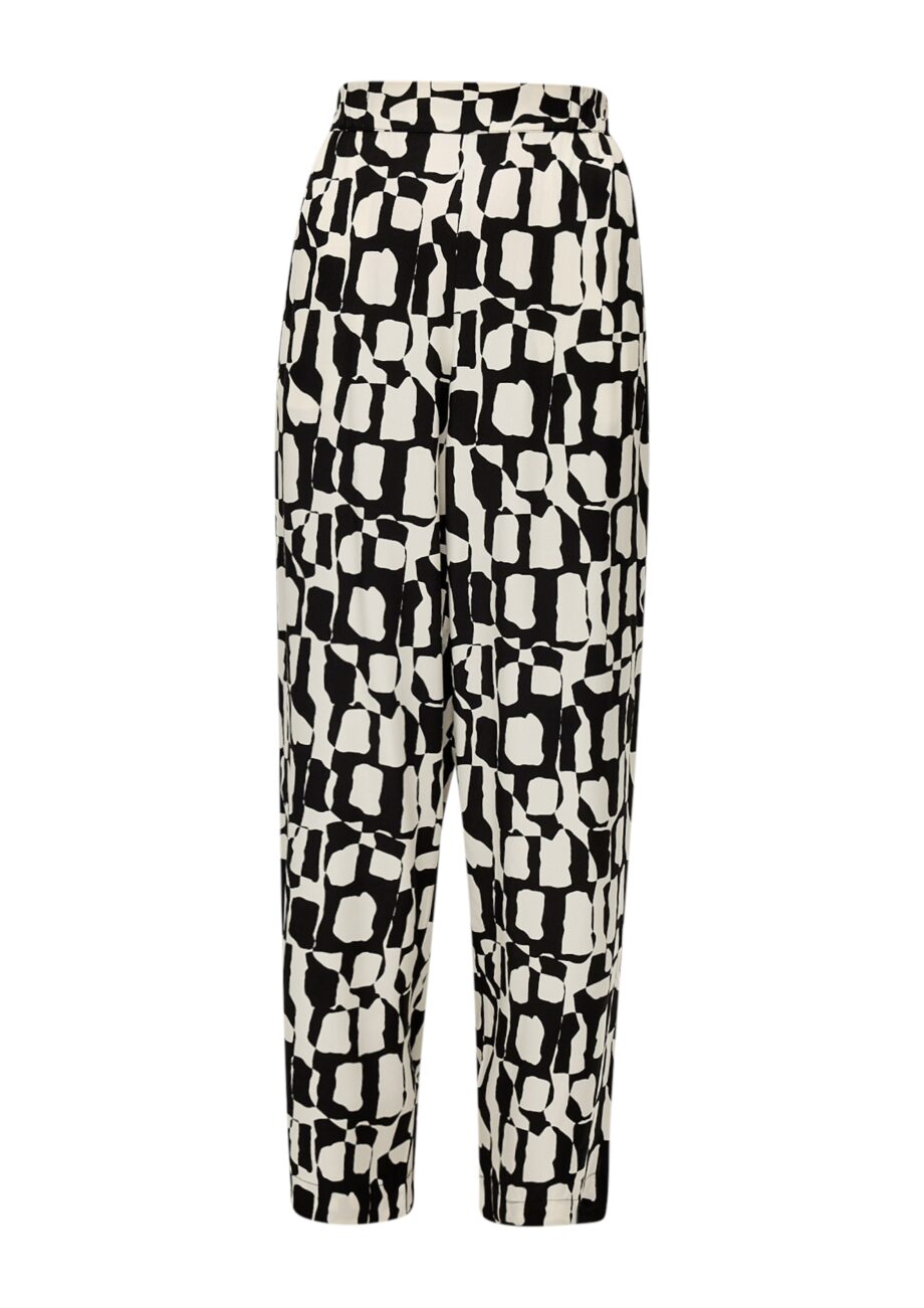 s.Oliver BLACK LABEL Damenhose Wide Leg mit Allover-Print