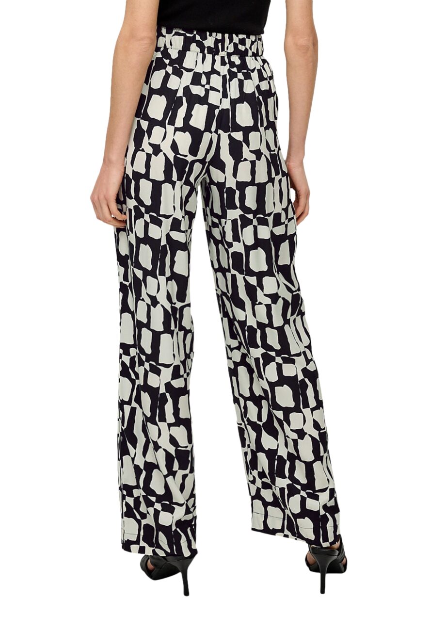 s.Oliver BLACK LABEL Damenhose Wide Leg mit Allover-Print