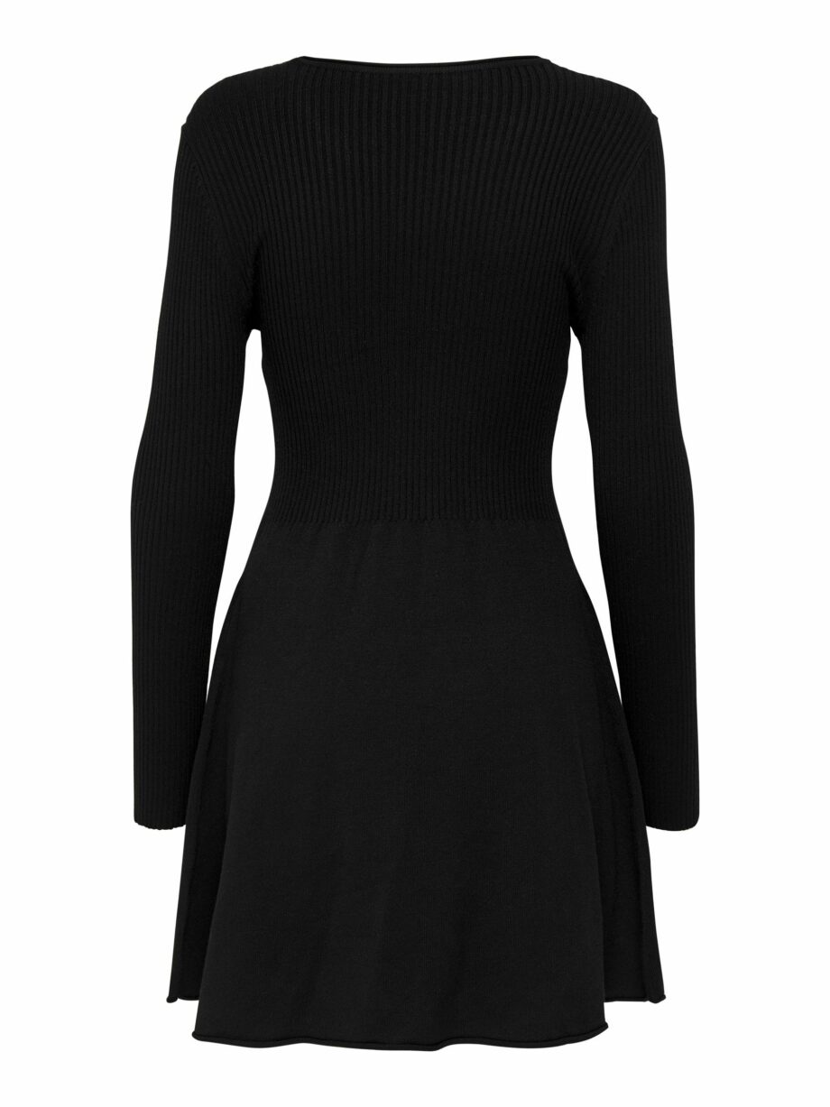 ONLY Damen Strickkleid Alma langarm in Schwarz, Weiß und Grau