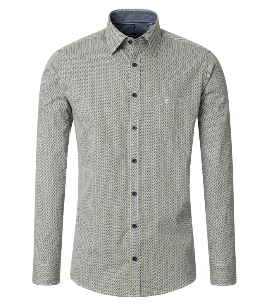 CASAMODA Herren Freizeithemd mit Minimal-Print Casual Fit