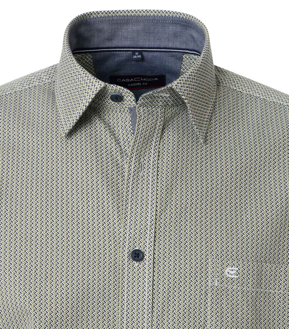 CASAMODA Herren Freizeithemd mit Minimal-Print Casual Fit