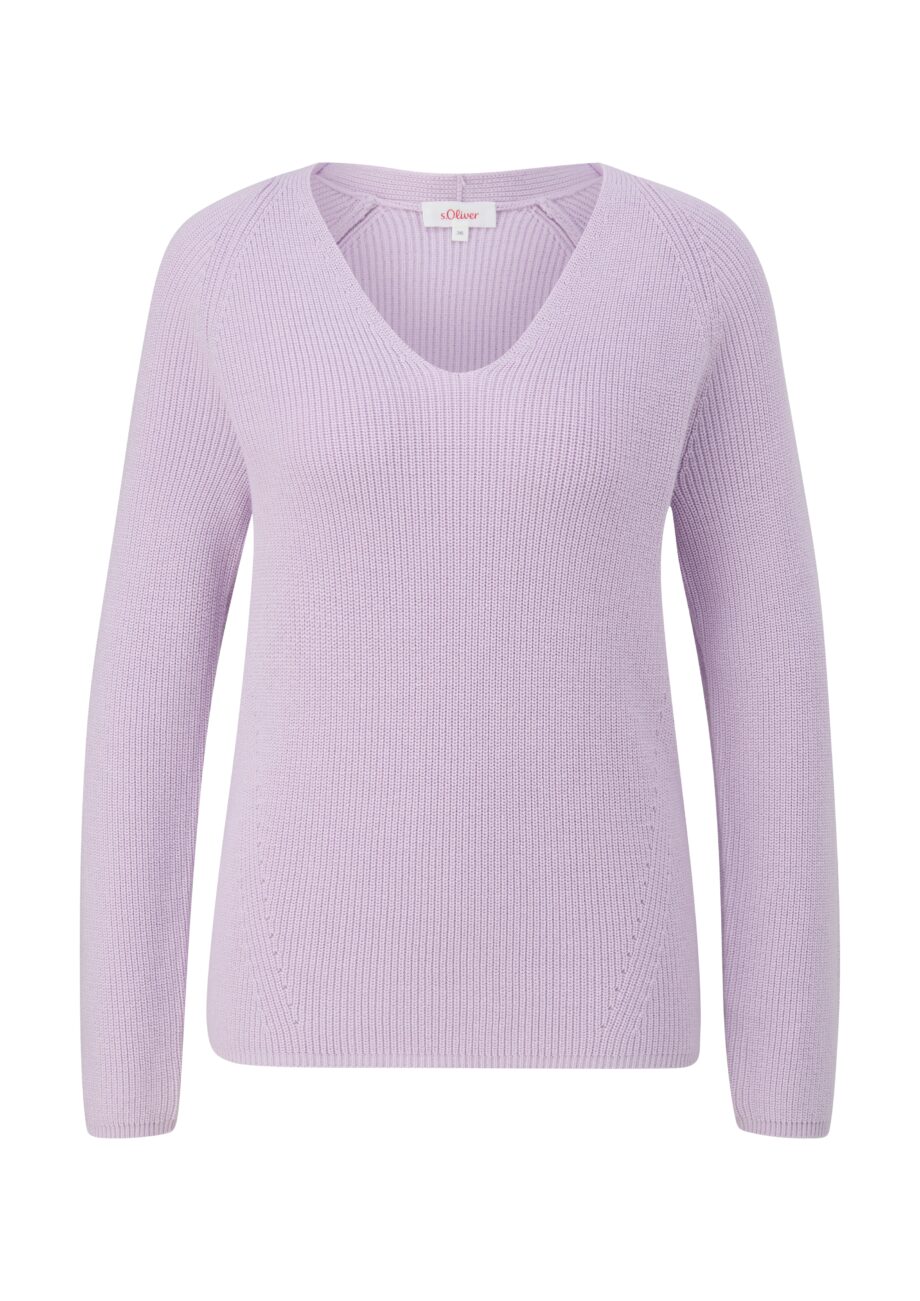 S. OLIVER Damen Strickpullover mit V-Ausschnitt in verschiedenen Farben