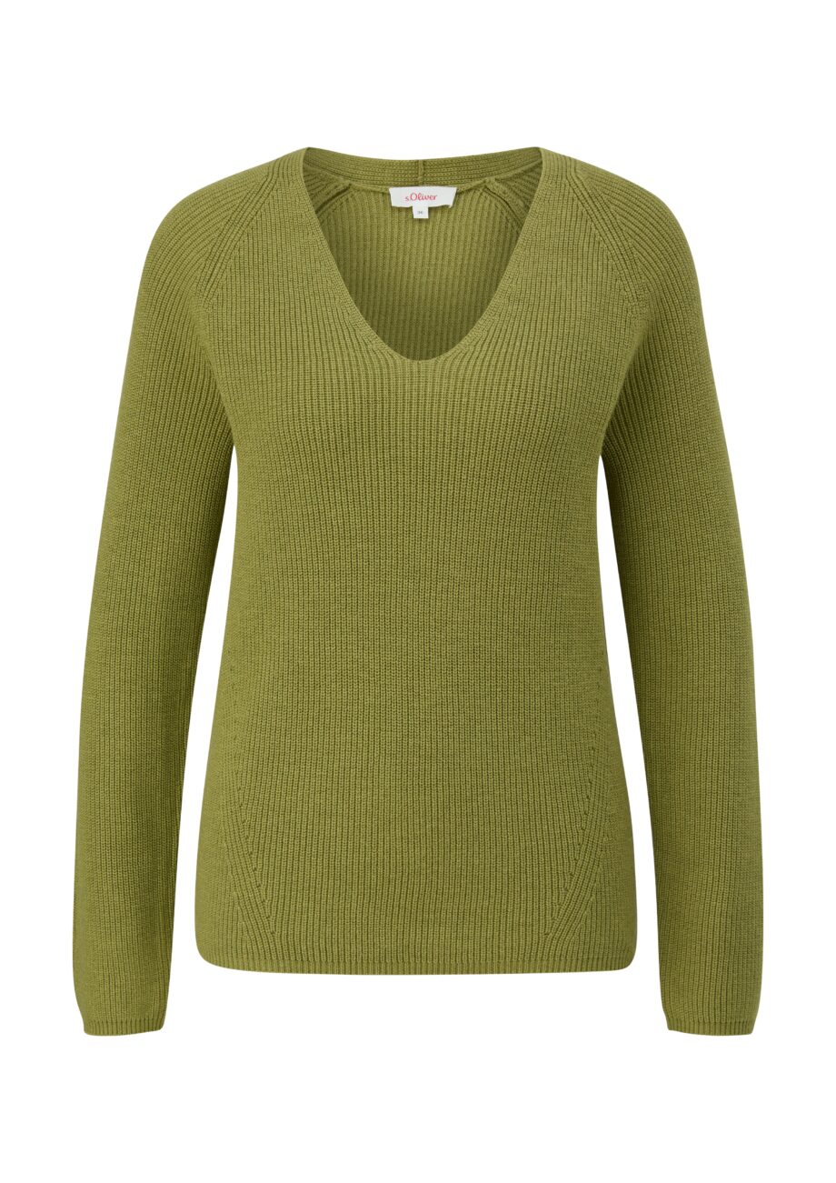 S. OLIVER Damen Strickpullover mit V-Ausschnitt in verschiedenen Farben