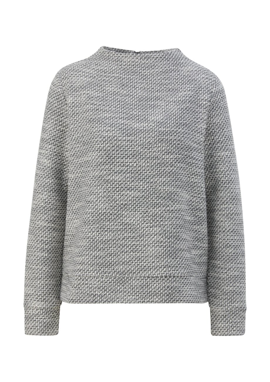 s.Oliver BLACK LABEL Sweatshirt aus Bouclé mit Stehkragen