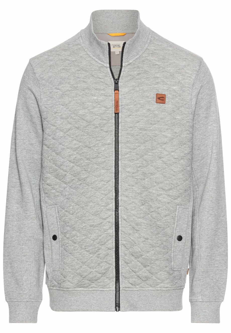 CAMEL ACTIVE Herren Sweatjacke mit Steppmuster in lightgrey