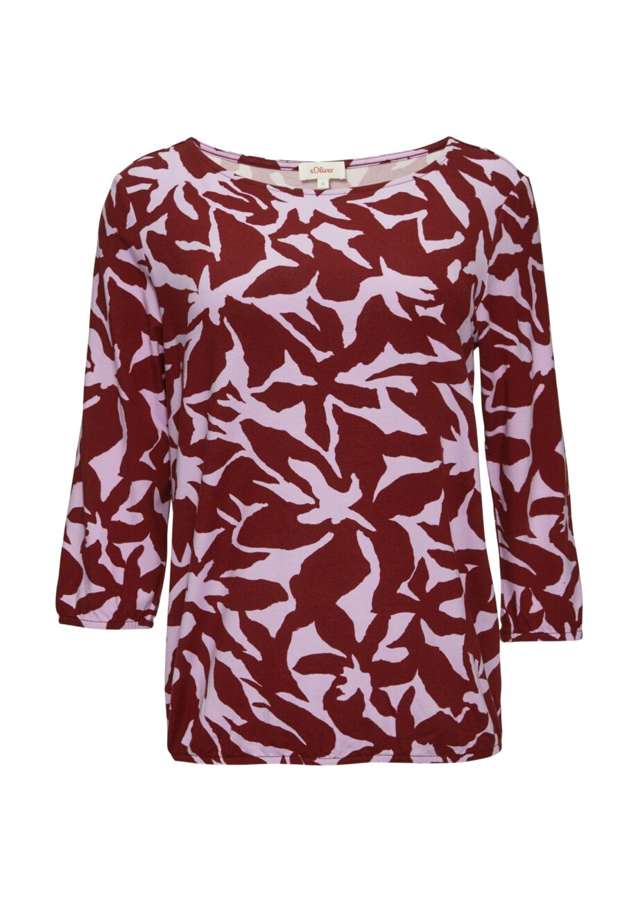 S. OLIVER Damen Shirt mit All-over-Print aus Viskosestretch WINTERSALE