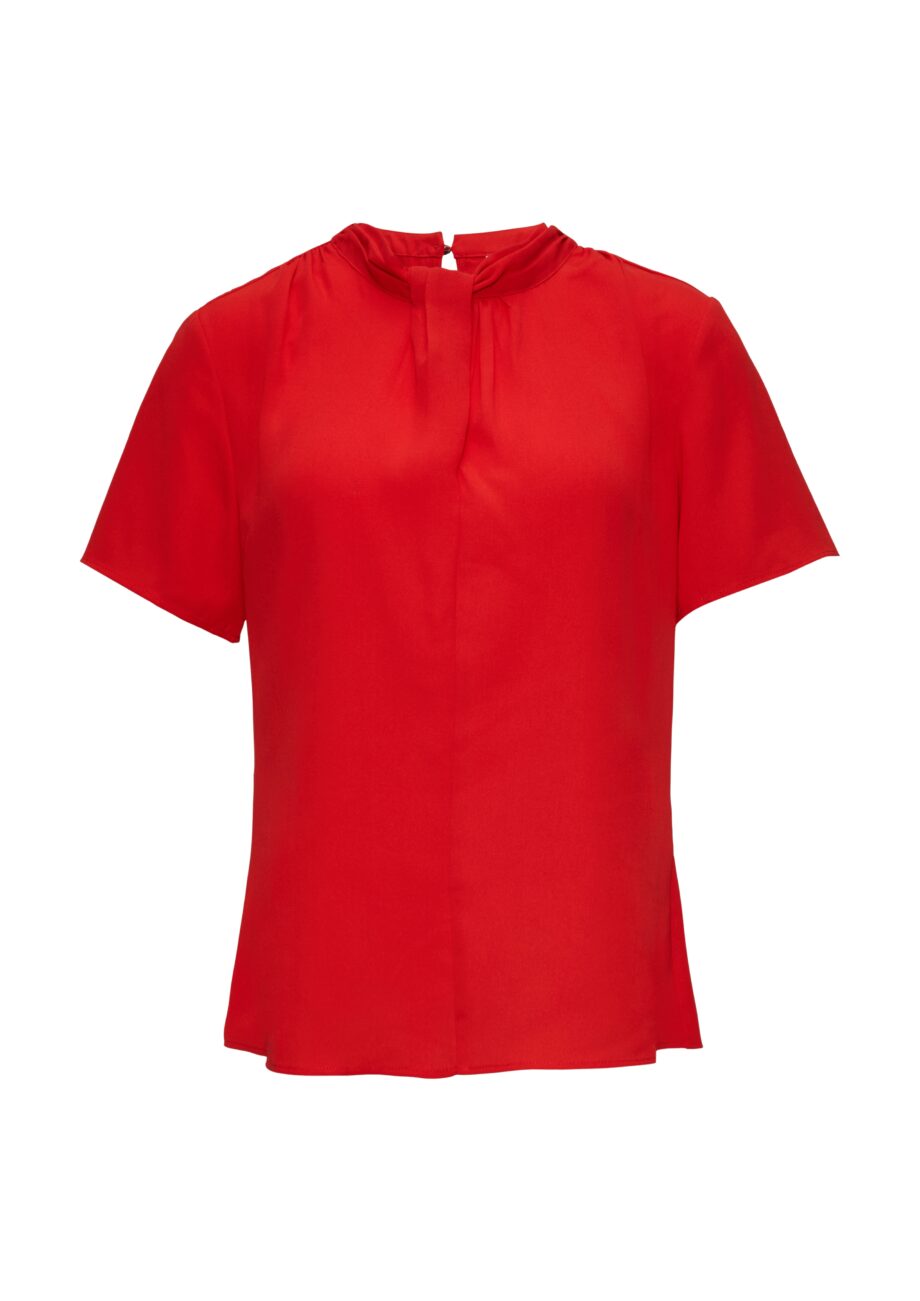 s.Oliver BLACK LABEL Damen Bluse mit Knoten Detail in rot