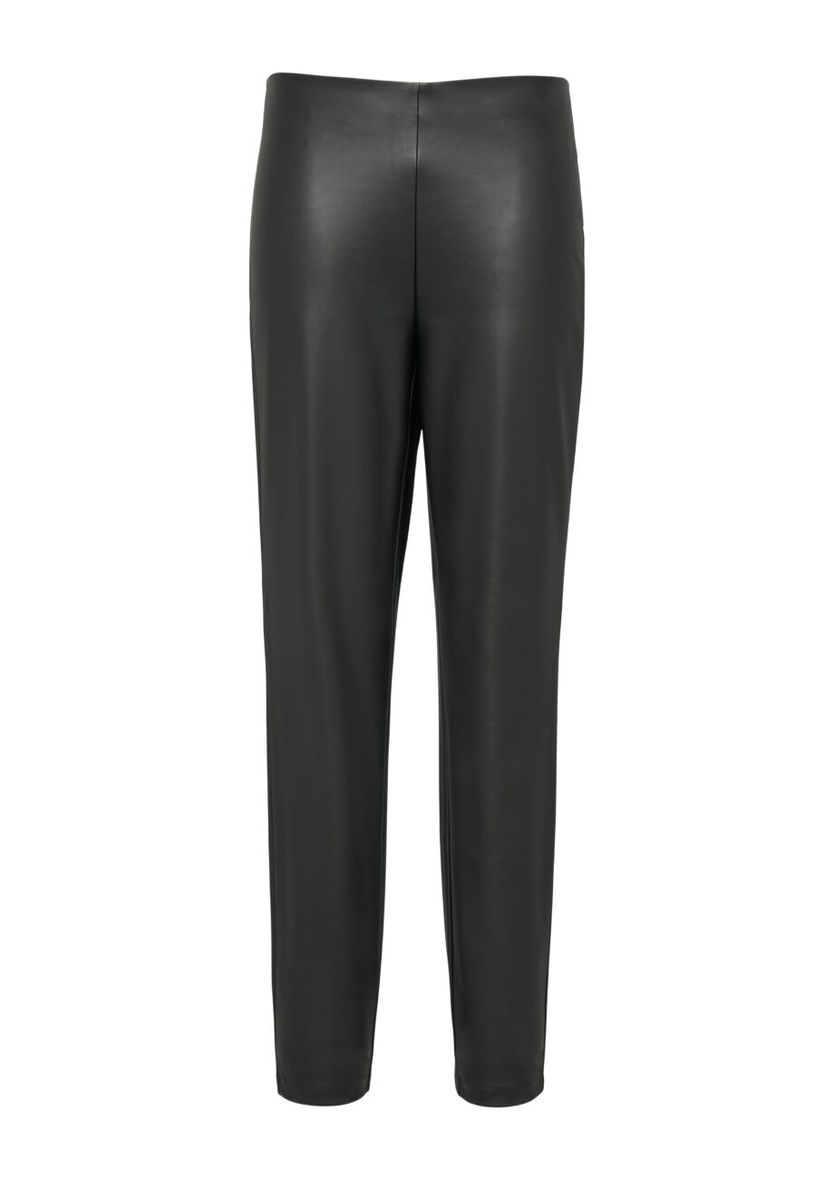 S. OLIVER Damen Leggings aus Kunstleder in schwarz