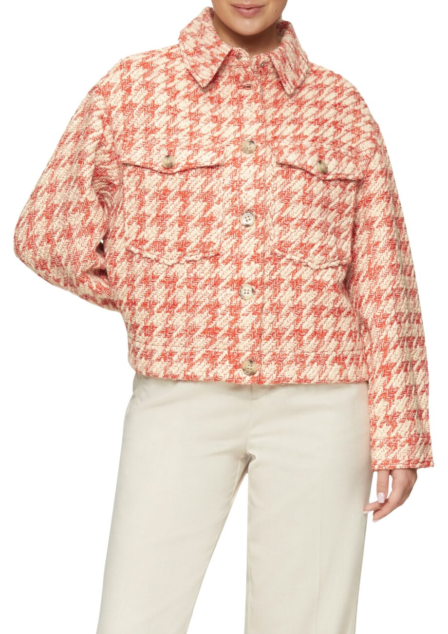 S. OLIVER Gemusterte Damen Bouclé-Jacke